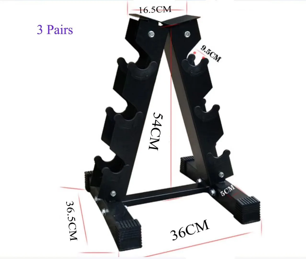 Custom Logo Printed Triangle Dumbbell Set Rack Gym Hex Dumbbells Rack 6 Tier Dumbbells Rack Stand