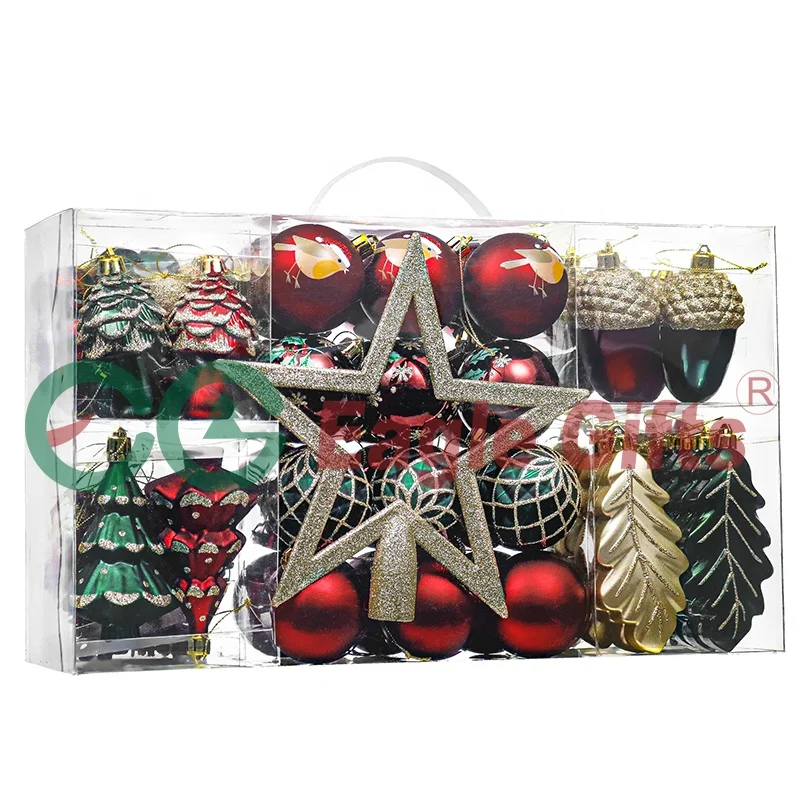 EAGLEGIFTS Christmas Dekoration Small Tree Hazelnut Leaf Mushroom Shape Hanging Balls Luxury Christmas Ornaments Custom