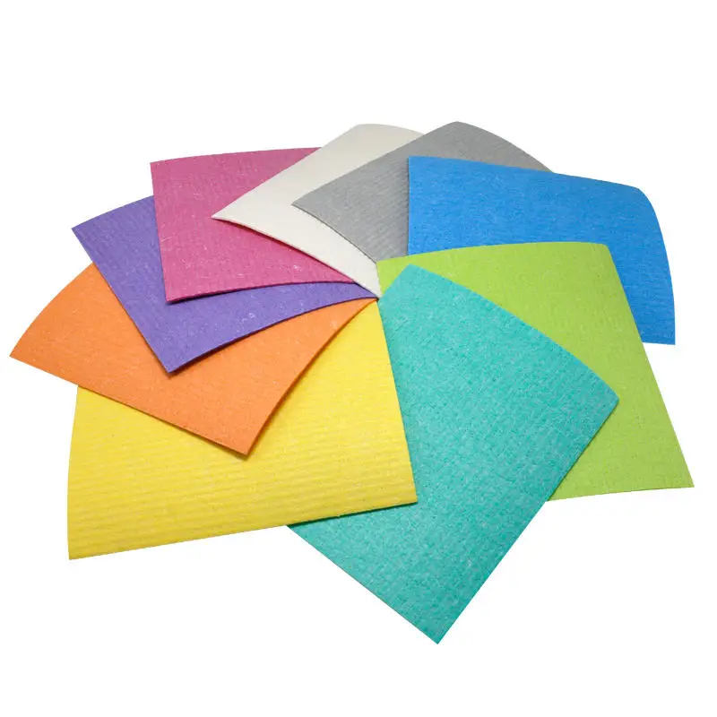 Hot Sale Printed Compostable Swedish Reusable Cleaning Cloth Custom Print Swedish Sponge Cloth Cellulose