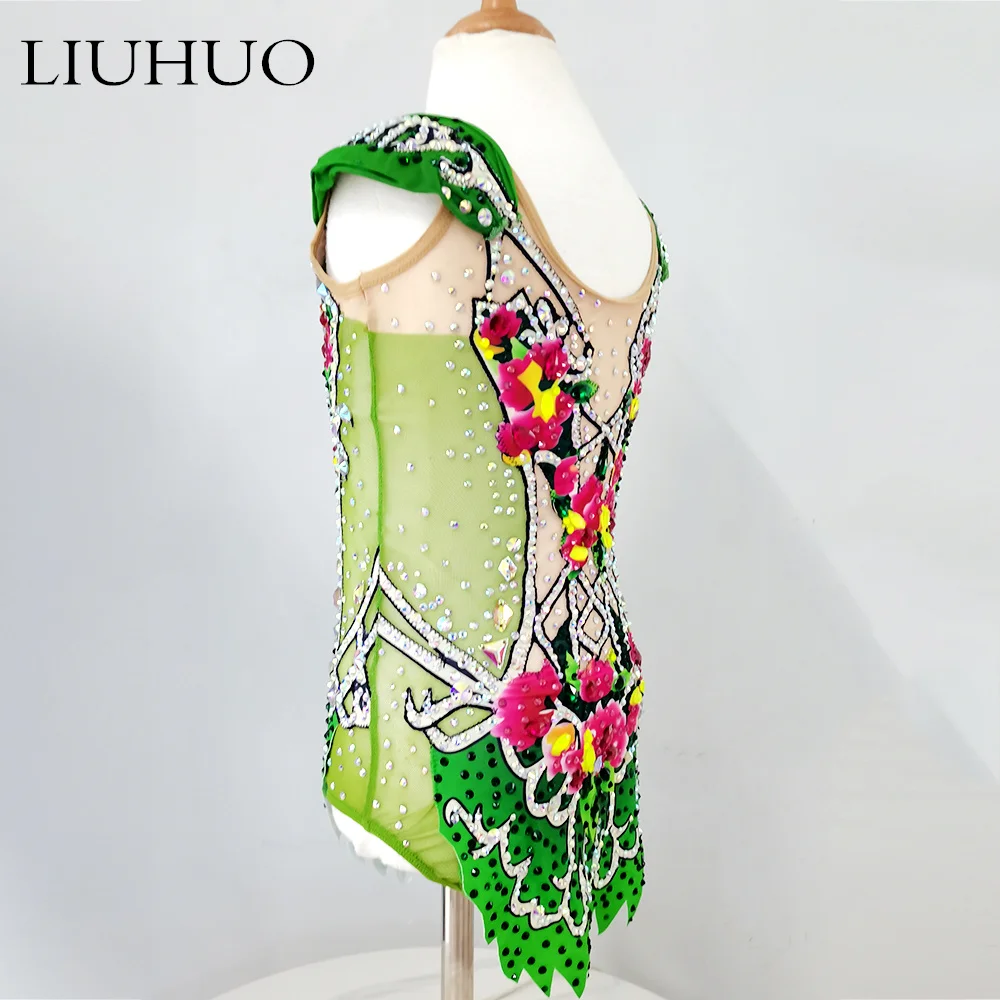 LIUHUO Custom Rhythmic Gymnastics Leotards Manufacturers Direct Sales Artistic Gymnastics Wear Competition Clothes Yellow