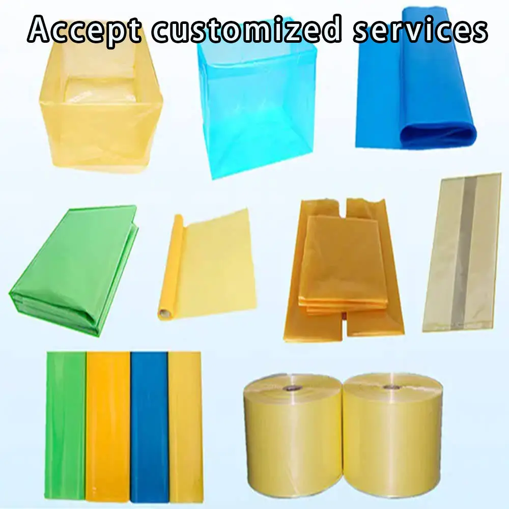 New Product Supplier Plastic Anti-Static Yellow Blue Plastic Wrapping Bag Custom Transparent Flat Vci Anti Rust Packaging Bag