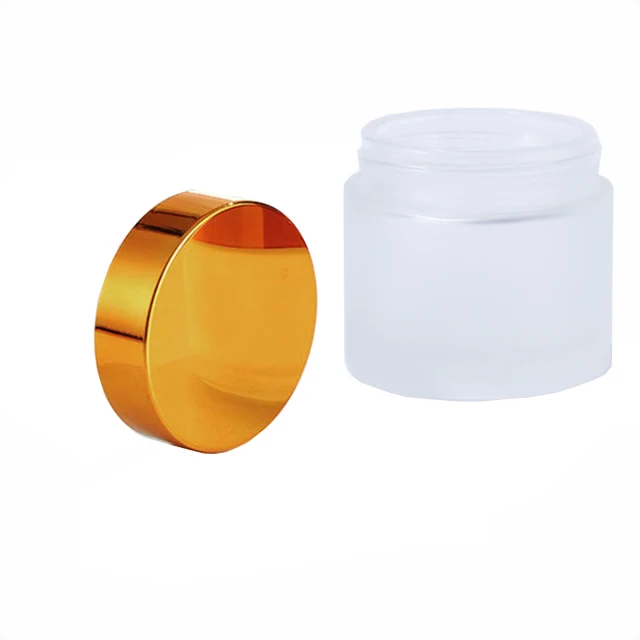 Child Resistant Proof Resist Resistance Glass Jar Bottle with Push Down and Turn Screw Top Aluminium Aluminum GOLD Lid Cap