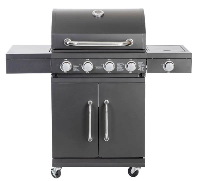 4+1 Charcoal Barbecue Grill Big Outdoor and Indoor Steel and Iron BBQ Grill for Family Party & Camping Gas-Fueled