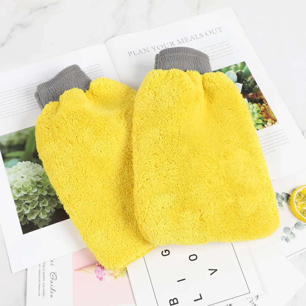car cleaning suppliecar custom microfiber towel lint-free trace Cleaning Mitt High Absorbent Coral Fleece Car Wash Mitt