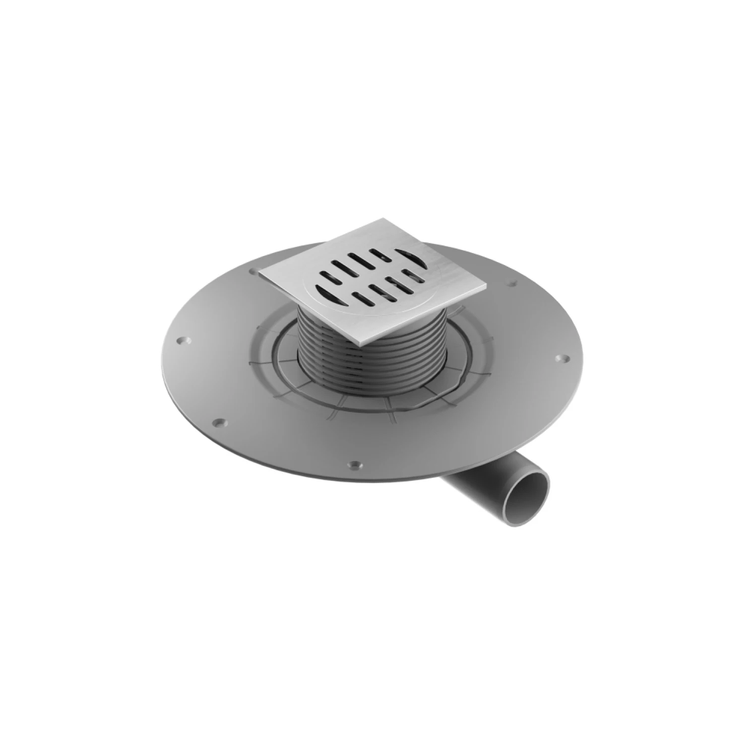 Professional Design Brushed Stainless Steel Square Floor Drain with ABS Bonding Flange for Bathroom