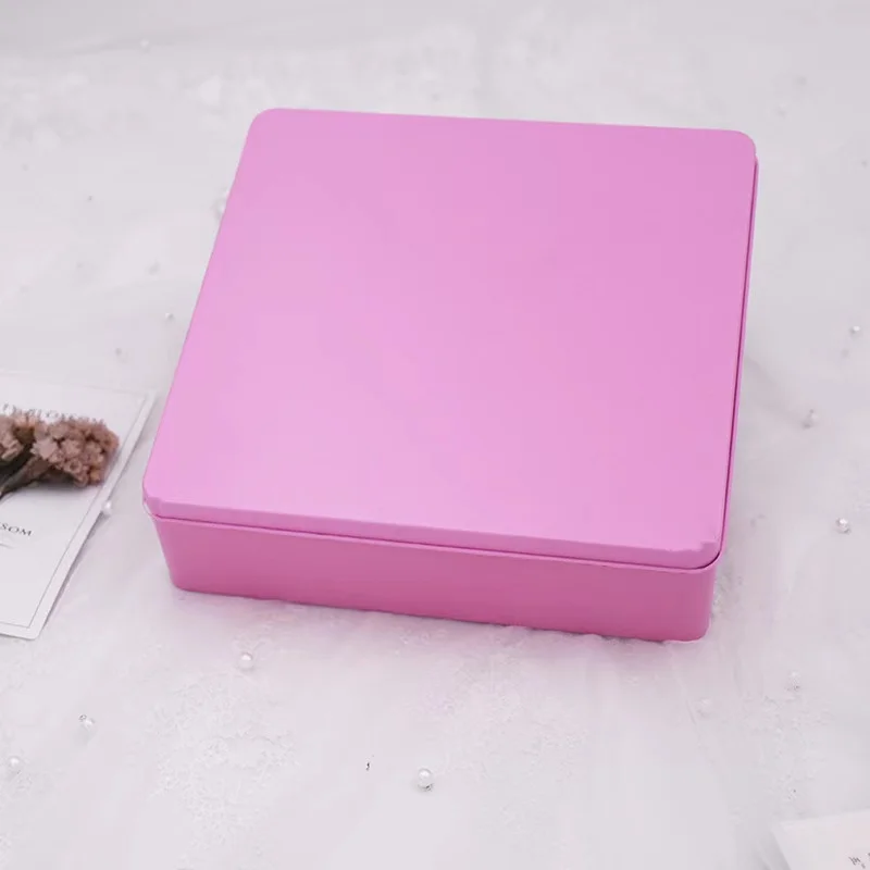 19.5*19.5*5.5CM Multi Colors Large Square Shaped Empty Gift Tin Box for Candy Chocolate Biscuits Packing