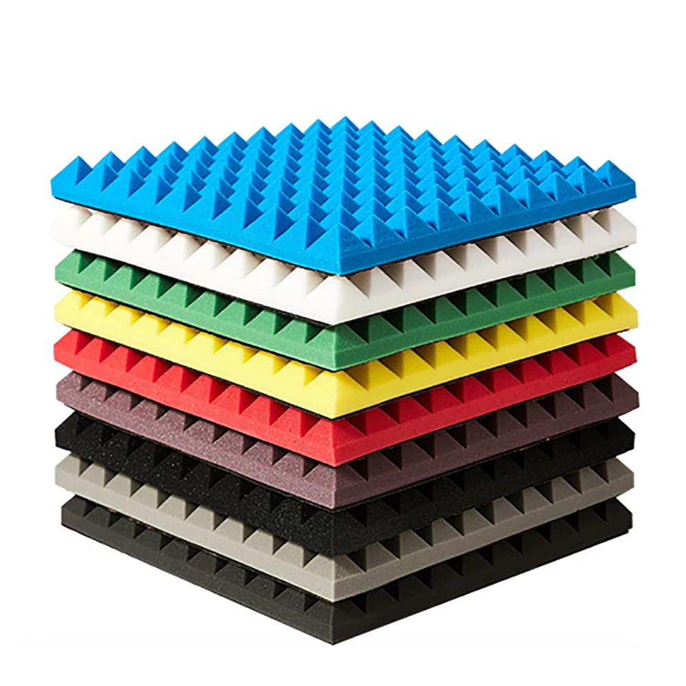 Low Price 10X10 Pyramid Shape Mousse Acoustique Acoustic Foam Panels