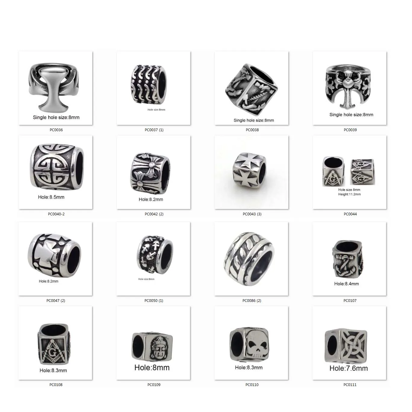 Customized Wholesale Stainless Steel Jewelry Finding Beads For Bracelet Bangle