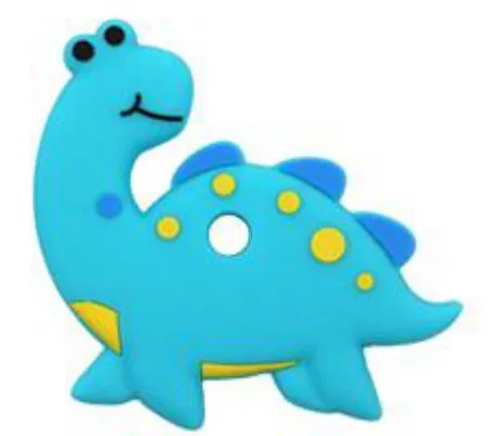 amazon top seller 2019 baby silicone teether dinosaur shape custom bpa free LFGB reports