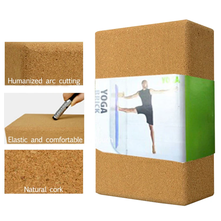 Wholesale wood cork eco friendly blocks pilates equipment cork yoga block