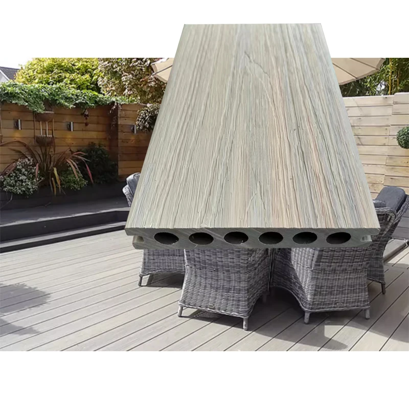 Composite Board Wood Decking Plank Flooring WPC Laminate Terrace Dock Deck