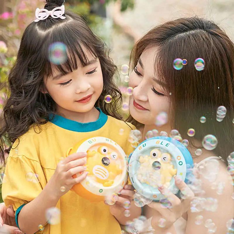 Cute Crab Shape Automatic Bubble Machine Toy Light Music Electric Bubble Maker Machine For Summer Outdoor Soap Water Kids Toys