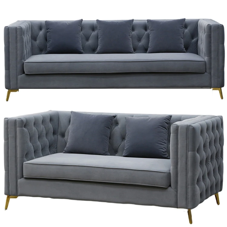 Chesterfield Velvet Teal Couch 3 2 1 Seater Mid  Tufted Living Room Fabric Sofa Furniture BT729