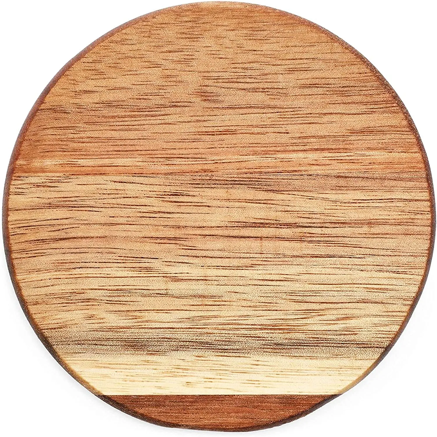 Wood Coasters for Drinks with Holder, Acacia Wooden Coasters for Coffee Table Desk Round Pad Cup Coasters for Home Office Decor