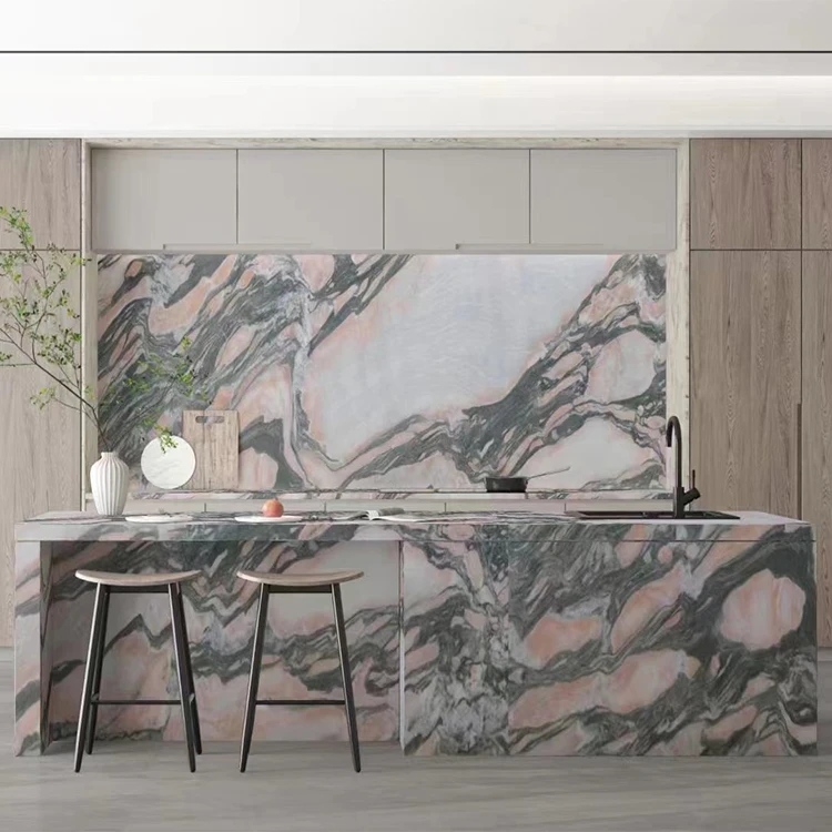 Natural Polished Fusion Rose Marble Slabs