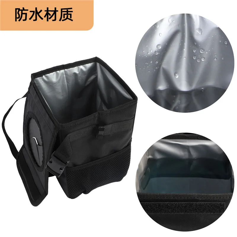 Custom logo Car Organizer Foldable Leakproof Trash Can Waterproof  Waste Basket Garbage Hanging Storage Organizer Cooler Bag