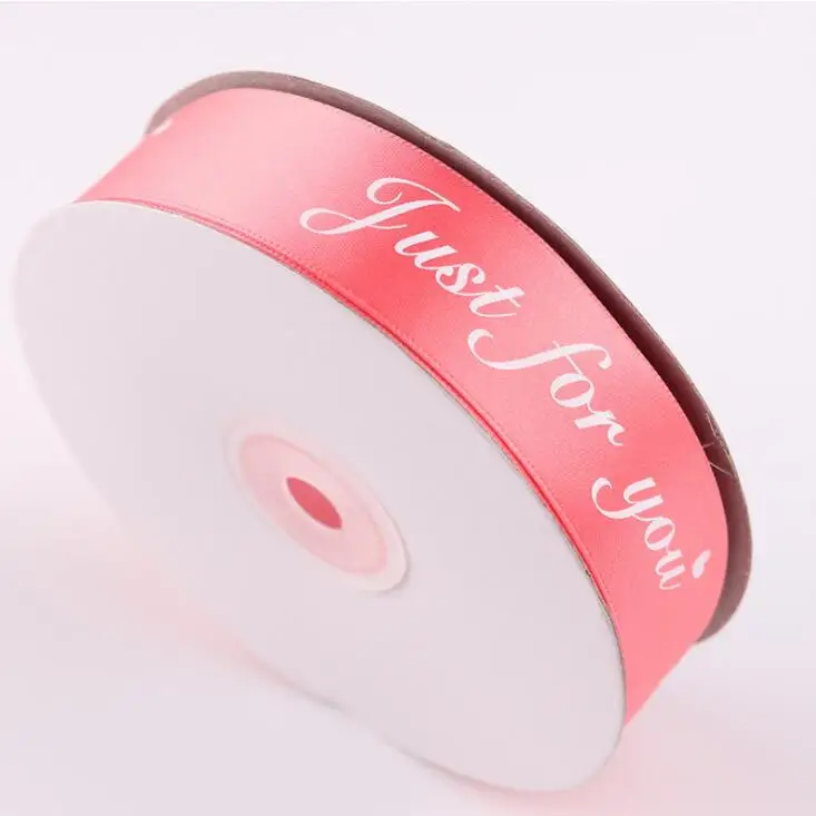 
Support Custom Valentine Wedding Print Polyester Satin Ribbon 