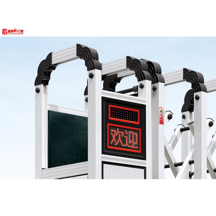 
Professional customized retractable gate big garden telescopic door aluminum trackless folding gate by motor operated 