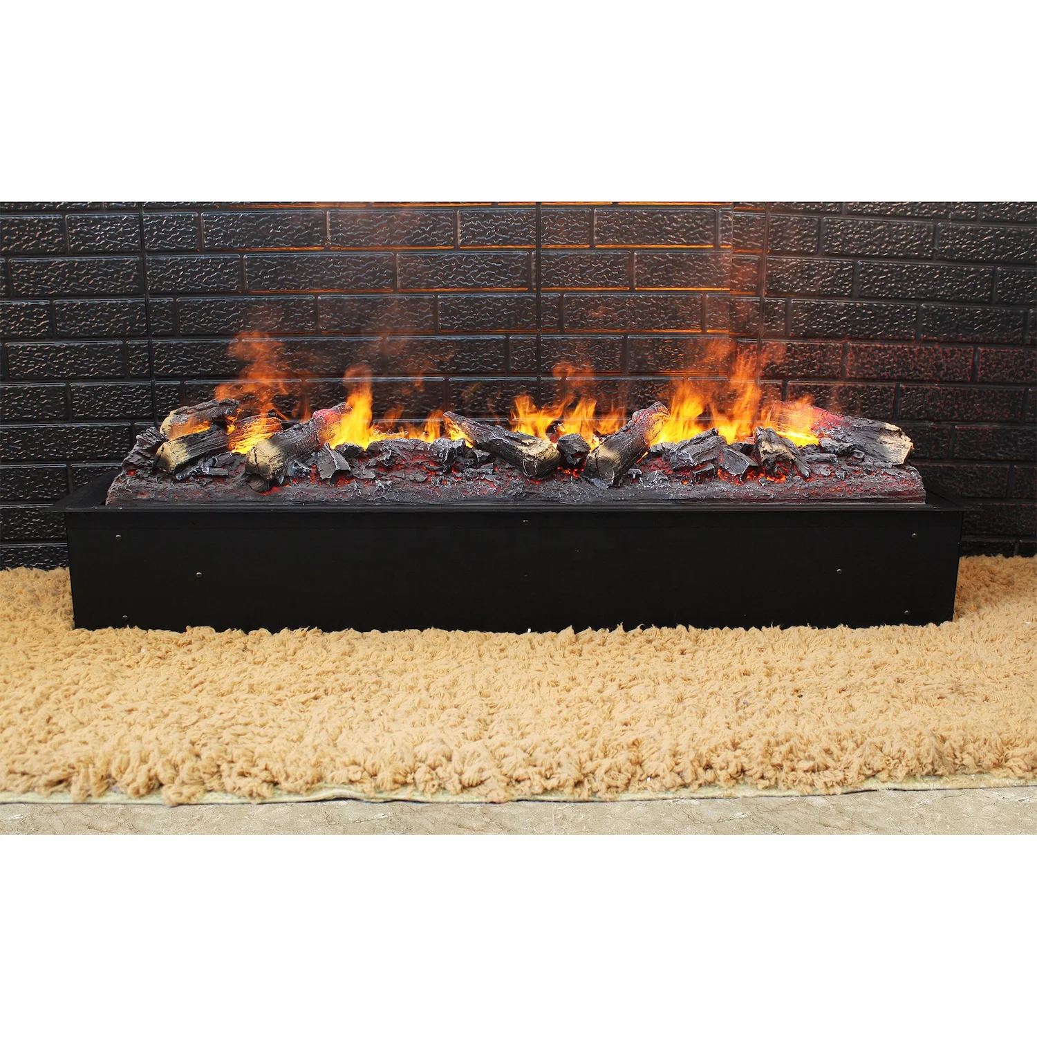 Cassette 1000 RGB LED Log Set Version Water Water Mist Fire Steam Fireplace Smoke Flame Effect Multi Flame Colors Wood Top