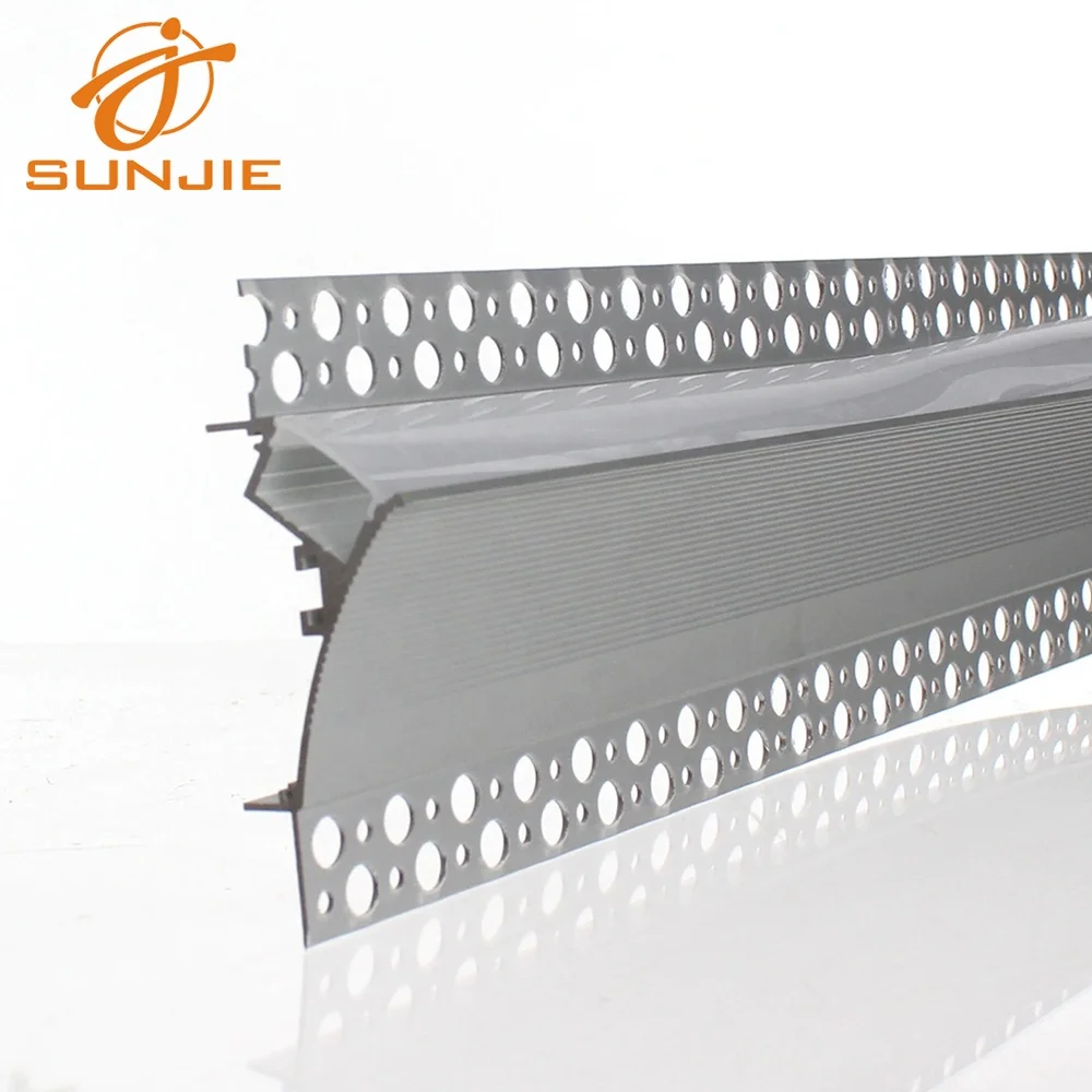 Recessed Plaster in led profile  aluminum channel for drywall recessed mounted 2m 3m