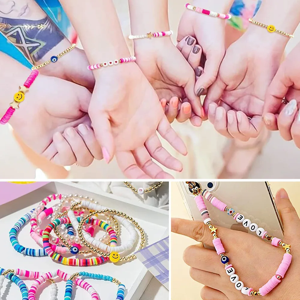 Colorful DIY Craft Accessories Kit for Jewelry Making Includes Bracelet Necklace Acrylic Waist Bead and Glass Beads for Toys