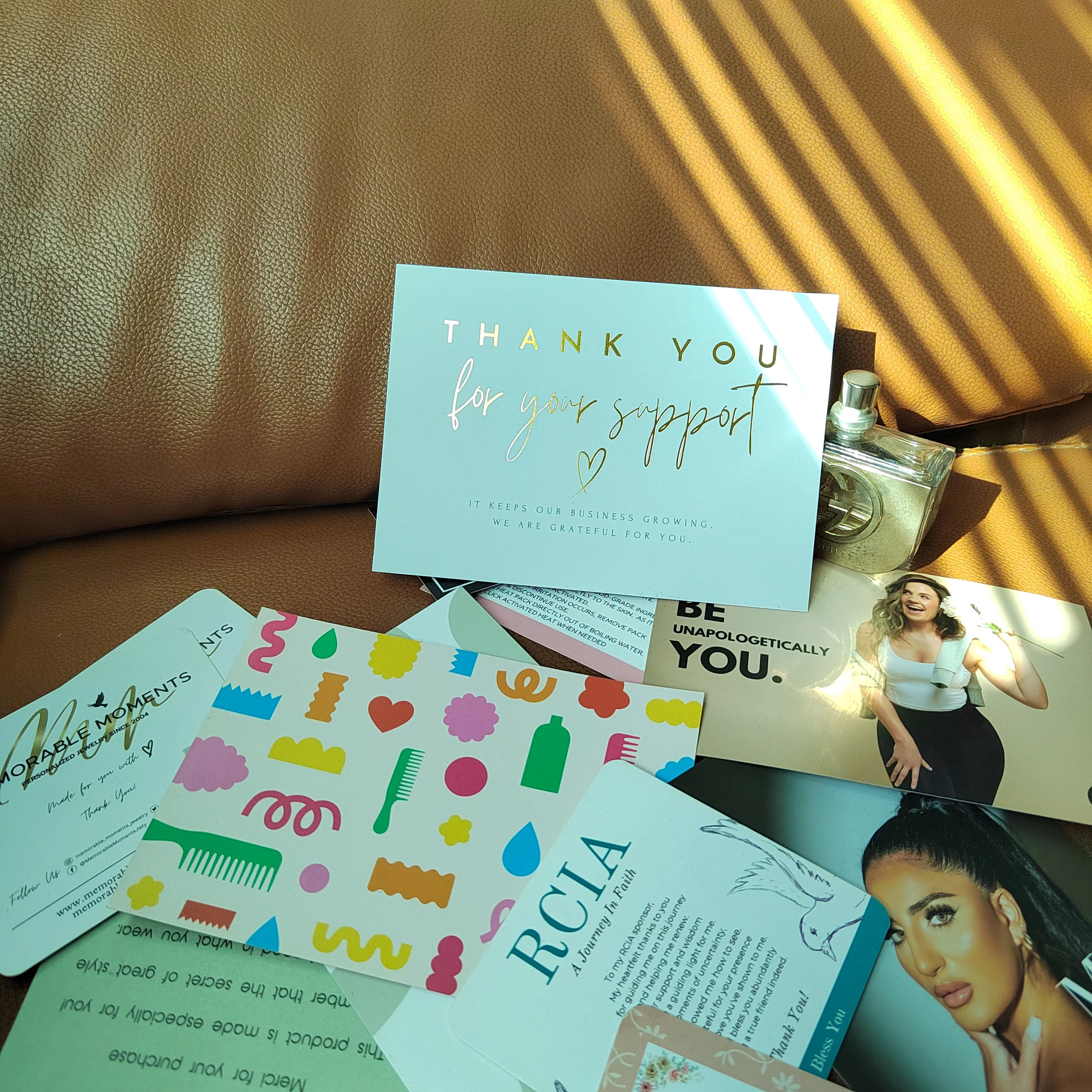 Luxury High Quality Thank You Paper Printing Card Custom Creative Design Gold Embossed Business Cards