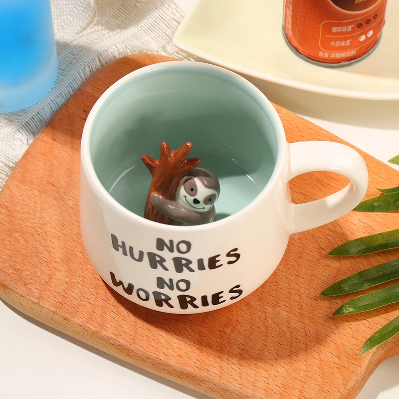 Hot-selling 350ml For Home Office Small Cute Ceramic Mug Animal Ceramic Coffee Cups