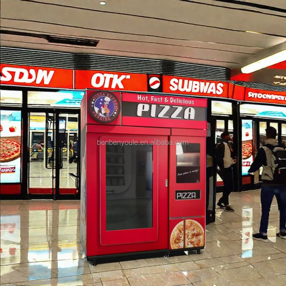 Full-Automatic Self-Vending Instant Food Pizza Machine Coin-Operated with Elevator and Touch Screen