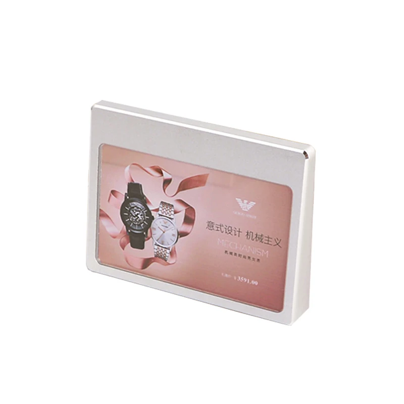 Tabletop metal menu card sign holder paper price tags display stand inclined picture frame