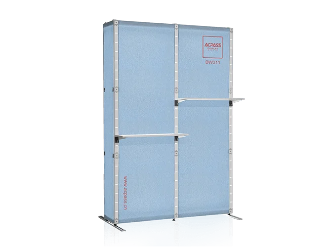 
aluminum double sided SEG fabric pop up slatwall display BW311 2x3 