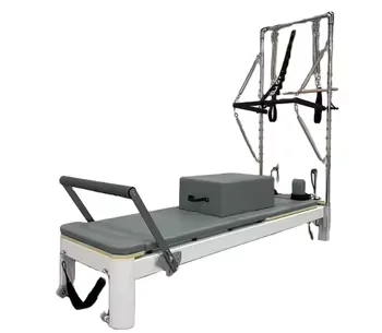 White Aluminum Reformer Half Trapeze Studio Reformer with Tower Reformer Half Trapeze