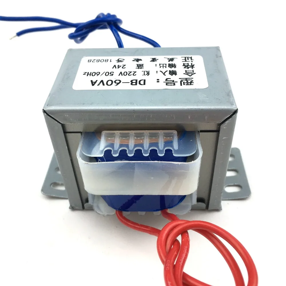 EI66 60 Вт силовой трансформатор DB-60VA 220V-24V 2.5A переменного тока 24V Универсальный Контроль питания