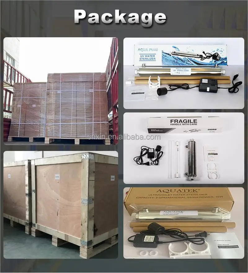 SNXIN Nice price 12W 1 GPM uv water sterilizer 304ss housing uv water filter for family drinking water treatment