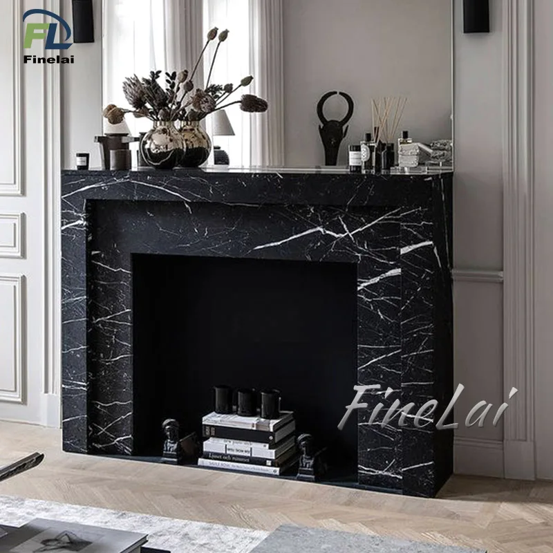 Finelai fireplace sratue surround decoration black factory direct sale