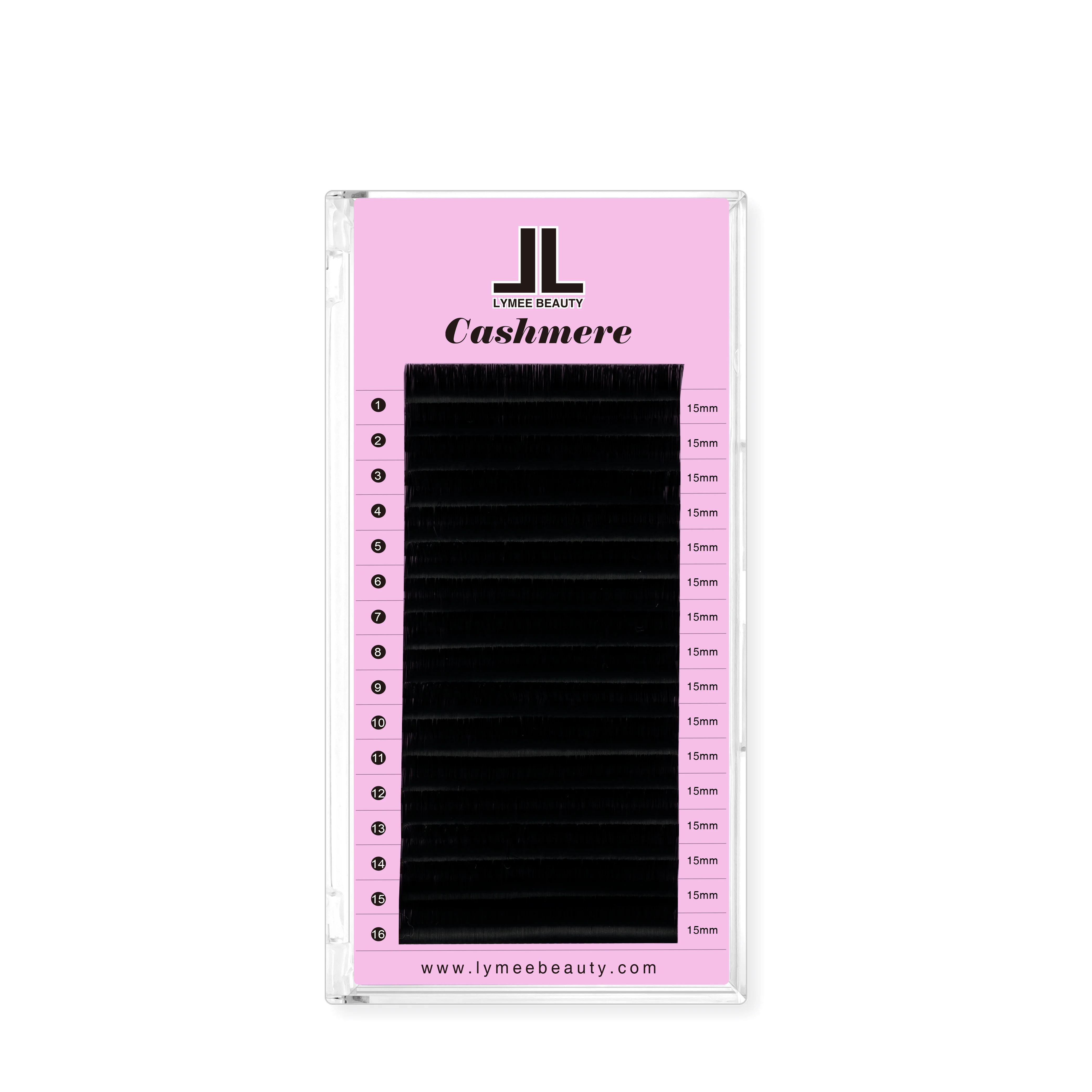 LymeeBeauty Custom Wholesale easy fans 0.03 Mega Volume Eye Lash Extensions Supplies Matte Black Cashmere Lash Extensions