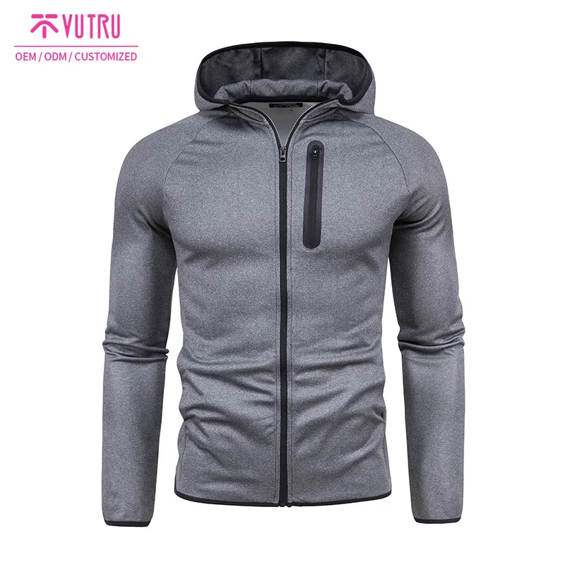 
Fashion Compression Running Top Tank For Men Gym Wear Fitness Zipper Hoodie Men 