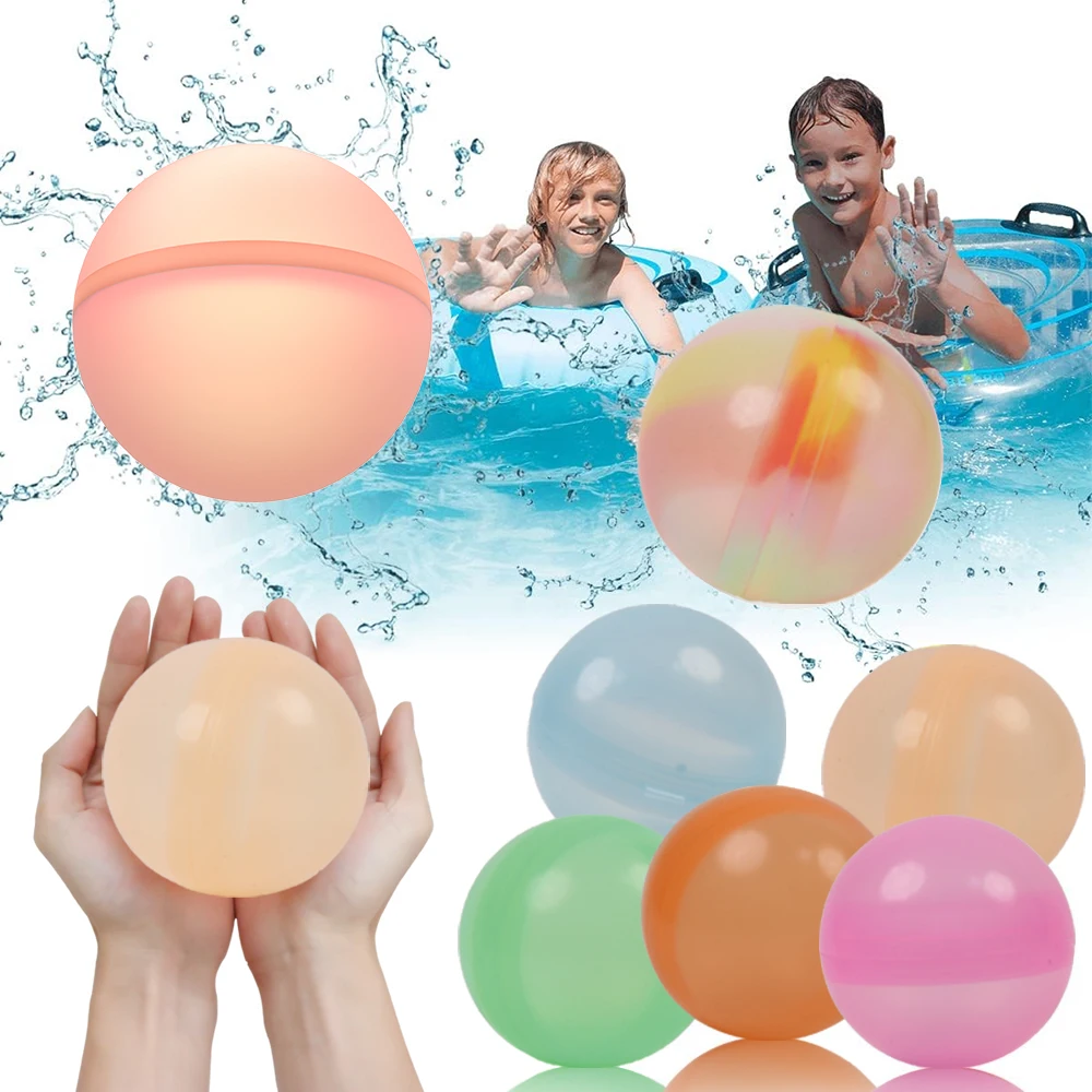 Tadatu Summer Kids Toy New 10CM BIG Reusable Water Bomb 12 Pack Magnetic Silicone Self Sealing Water Balloon For Pool Party Bath