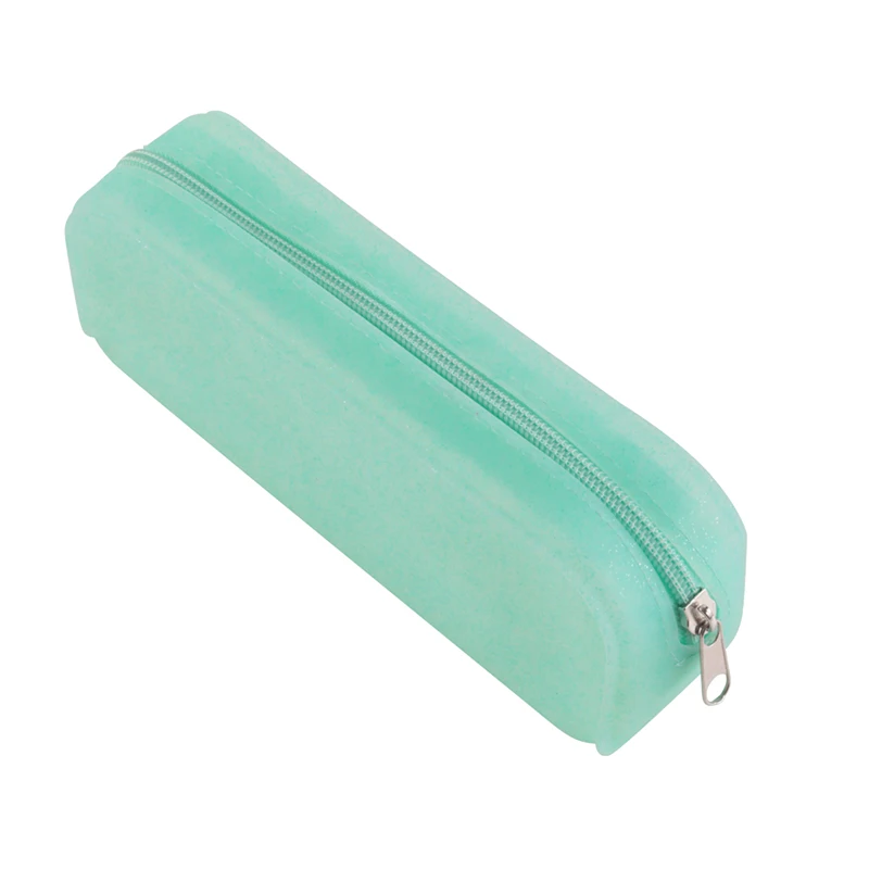 Custom Logo Printed Makeup Pouch Travel Makeup Brush Organizer Portable Silicone Toiletry Waterproof Zipper Cosmetic Pouch