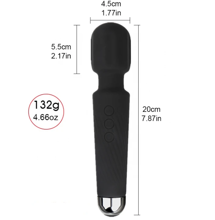 
Amazon Hot Selling Silicone USB rechargeable Handheld personal wand massager Men Women Vibrators Wireless Massager 