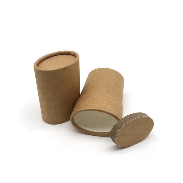 
Custom Biodegradable Cosmetic Deodorant Stick Containers Oval Kraft Paper Tube Packaging 