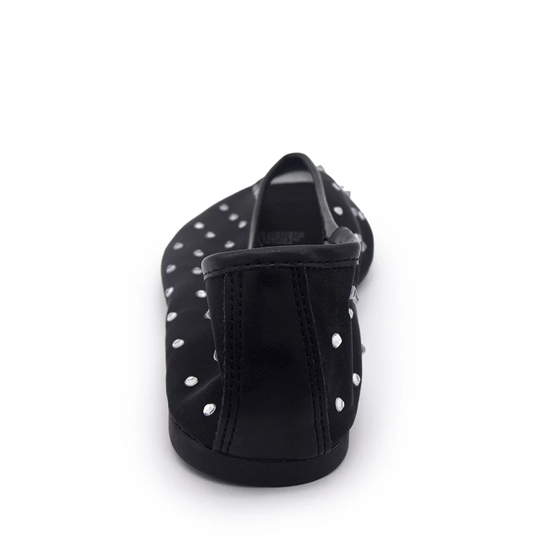 Trending footwear 2024 bling diamonds ladies wholesale china flat black shoe breathable mesh women ballerina shoes for female
