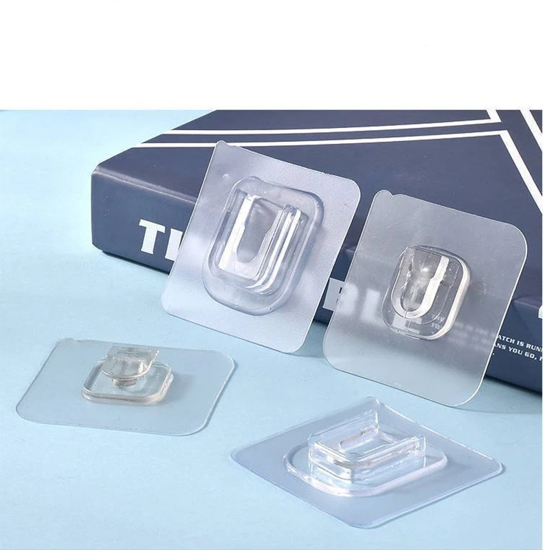 Double-sided Adhesive Wall Hooks Hanger Suction Cup Sucker Wall Strong Transparent Hooks For Kitchen Bathroom