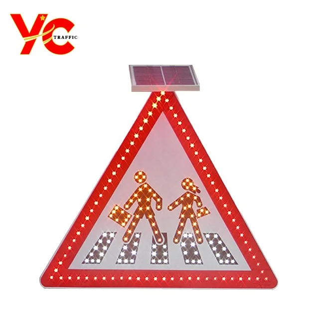 Высококачественный Лидер продаж предупреждающий треугольный СВЕТОДИОДНЫЙ дорожный знак на солнечной энергии