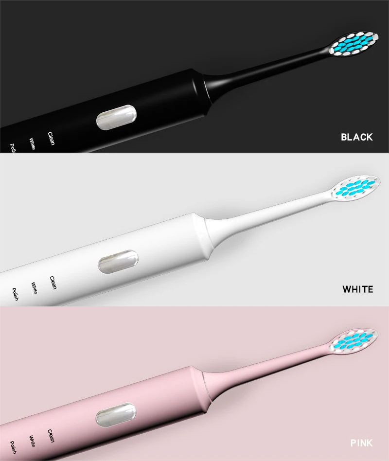 Новая частная торговая марка OEM оптовая продажа цветная IPX7 Водонепроницаемая перезаряжаемая умная силиконовая звуковая электрическая зубная щетка для взрослых с таймером