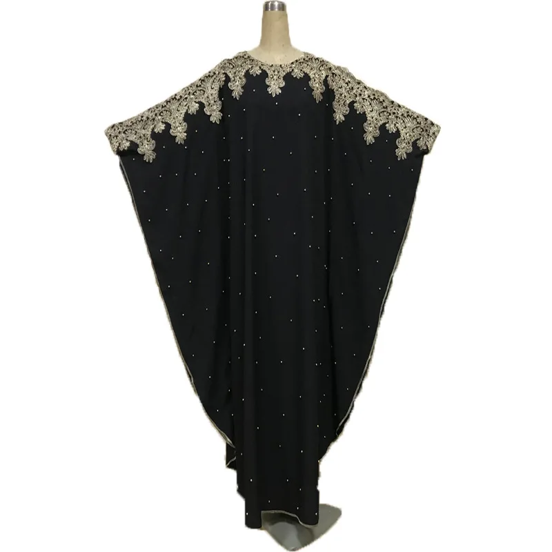Hot Sale Muslim Islam Embroidery Beaded Bat Sleeve Abaya Africa Dubai Robe for Ladies