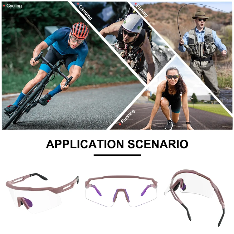 Anti Fog TR90 Comfortable Cycling Sunglasses Photochromic Lenses Sport Sunglasses for Outdoor Sports Baseball Bicycle Running