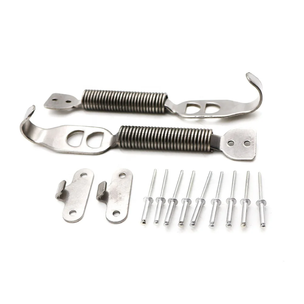 Silver Color Alloy Bonnet Hood Pin Lock Kit Down Hood Locks Pins Spring Pin Kit