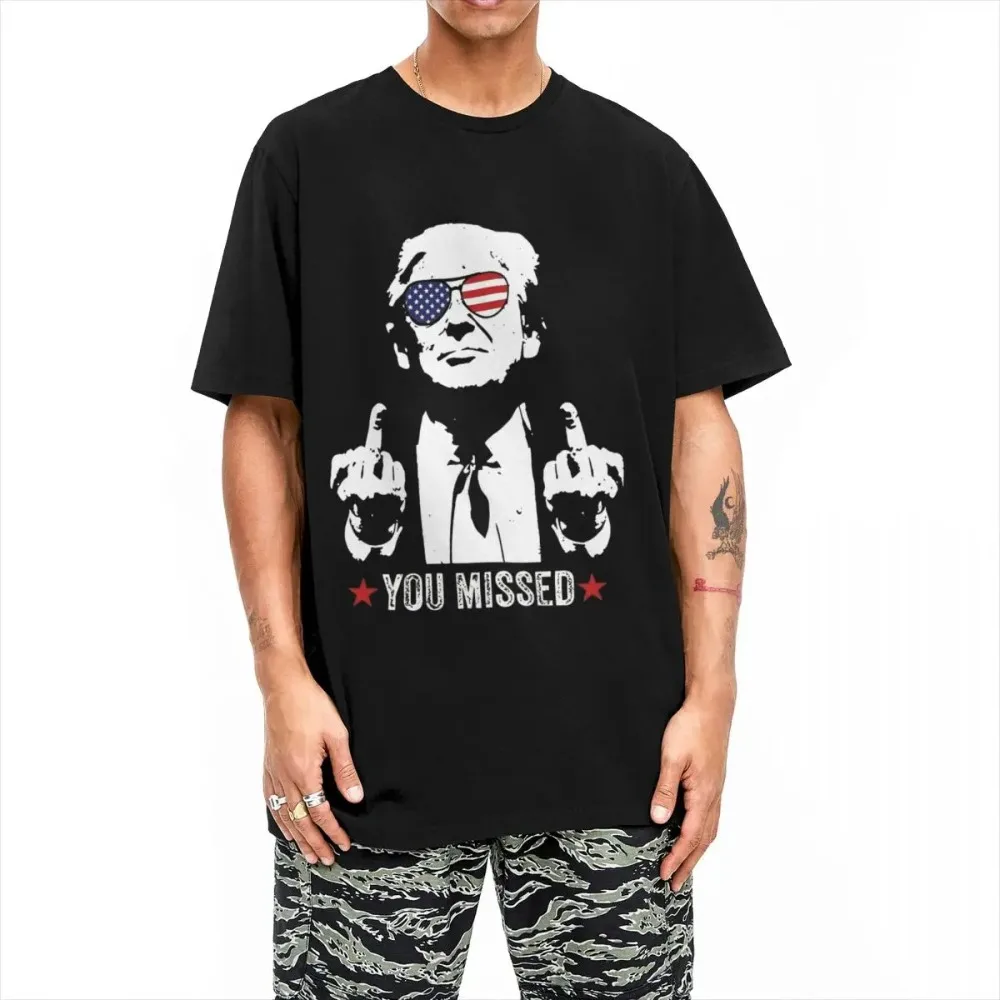 2024 Assassination You Missed Shirt Merch for Men Women Cotton Rally Tee Shirt Short Sleeve Tops