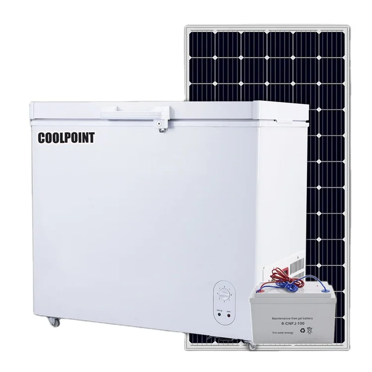 12V24V AC/DC adapter 208 Liter 7.3 Cu.ft horizontal ice cream seafood fish solar panel solar refrigerator freezers