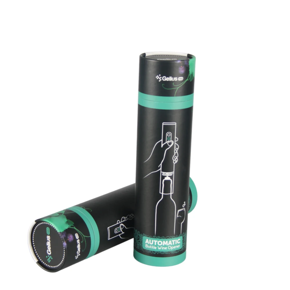 Eco Friendly Biodegradable Black Cardboard Cosmetic Container Paper Tube with Lid